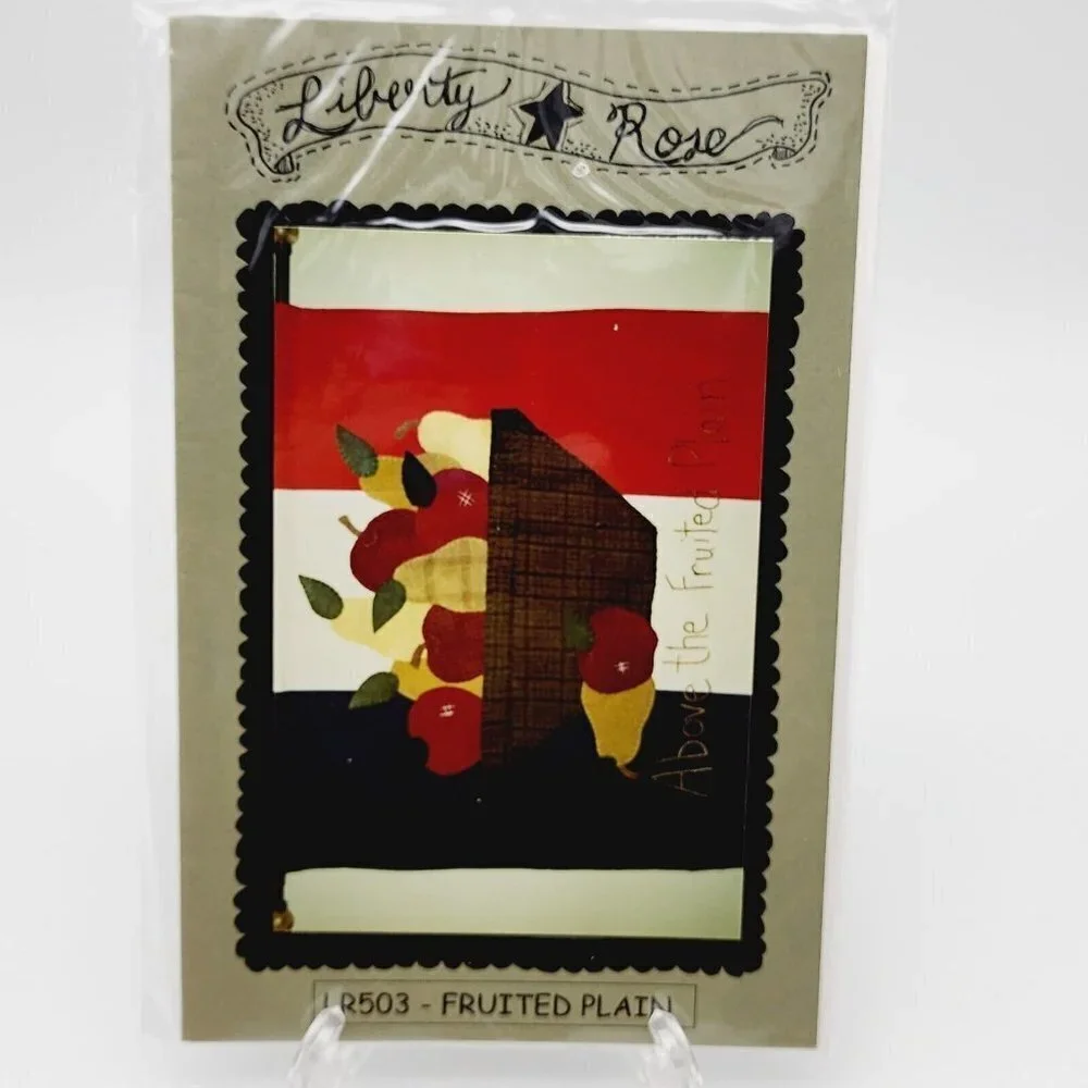 Liberty Rose Above the Fruited Plain Home Decor Applique Wall Hanging Apple Pear
